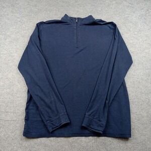 Tasc Performance Pullover Mens Large Blue 1/4 Zip Long Sleeve Bamboo Top Gym